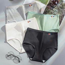 Women's Panties 2024 L-XXXl Cotton For Underwear Plus Size Solid Colour Briefs High Waist Seamless Underpants Female Lingerie