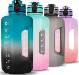 Big Water Bottle 2.2L with handle and time incentive quotation BPA free large capacity suitable for fitness 240509