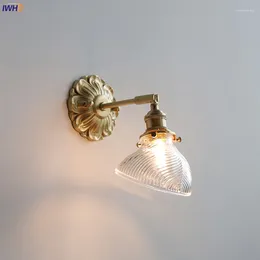 Wall Lamp IWHD Clear Shell Glass LED Sconce Up Down Bedroom Bar Stair Bathroom Mirror Light France Europe Style Copper Wandlamp