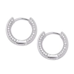2019 New Big CZ Diamond Earring Jewellery Silver Gold Plated Stud Earring Women Men Earrings Cross Copper 325y
