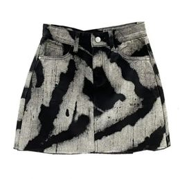 Summer Denim Skirts Women High Waist Personalised Pattern Jeans Mini Casual Aline Jupe Femme p366 240524