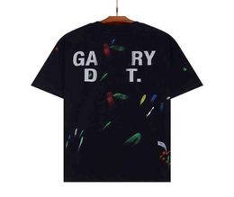 Designer 2023 Fashion Brands T Shirt Glitter Pink Letter Co Branded Hand Painted Graffiti Splash Ink Angel White Oversize Tshirt F8389083