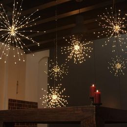 Dandelion Fireworks String Lights LED Copper Starburst Lights Bouquet Shape 100 LED Micro Lights For DIY Wedding Decor 248H