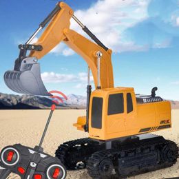 Diecast Model Cars Rc excavator childrens beach toy childrens simulation engineering vehicle model remote control truck 4WD off-road bulldozer S2452722