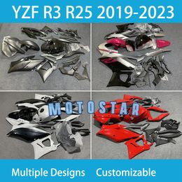 For YZFR3 2019-2020-2021-2022 2023 YZFR25 Year Yamaha YZF R3 R25 19-23 100% Fit Injection Motorcycle Fairings Kit ABS Plastic Body Repair Street Sport Bodykit Free Cus02