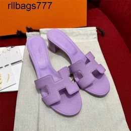 Slipper Oran Home Designer Sandals Purple Flat Bottom Womens Shoes Original High Quality