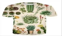 Newest Design Womens Mens Cacti Succulents Funny Short Sleeves 3D Print Tshirt Unisex Summer Style Casual Tshirt RR0122254u3434554