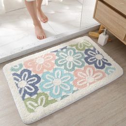 Carpets DEXI Bath Mats Flower Non Slip Rugs Machine Washable Soft Fluffy And Absorbent Microfiber Bathroom