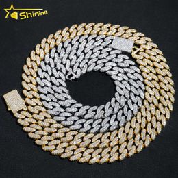 Wholesale Price Men Fashion Hip Hop 13Mm 2Rows Iced Out Brass Zircon Diamond Cuban Link Chain