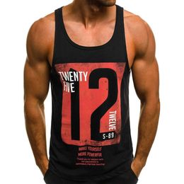 Men's Tank Tops 12 # printed vest mens vest top breathable fitness tee gym vest sleeveless mens T-shirt fashionable crew neck fitness tee Y240522