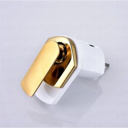 Toad All Brass Golden/Chrome Finished/Nickle Brushed Taps Deck Mounted Basin waterfall Faucet Mixer Sink Tap