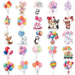 50pcs Holiday balloon Stickers Celebrate Gift Decoration for Wall Envelope Skateboard Laptop Notebook Diary Waterproof Kids Toy