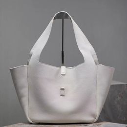 12A Mirror Quality Designer Tote Bag Leather Tote Bea Hobo 50cm Womens Large Capacity Shopping Bag Gold Hardware Purse Luxury Handbags White Shoulder Bag
