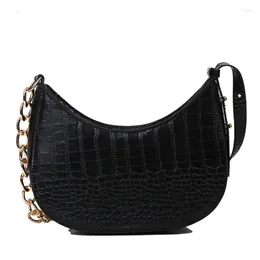 Evening Bags Alligator Pattern Dumpling Shape Armpit Sling Bag French Design Handbag Concise Style Women's Tote Shoulder Women