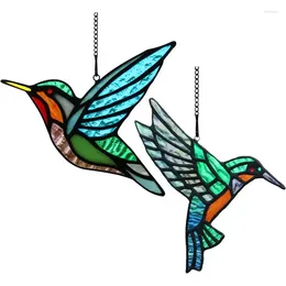 Garden Decorations Hummingbird Suncatcher For Window Bird Ornaments Stained Birds Home Decor Ornament