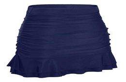 Skirts 2021 Women Skirted Bikini Bottom High Waisted Shirred Ruffles Swimwear Sexy Beach Bikinis Plus Size Swimsuits6980894