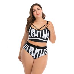 Women High Waist Bikinis set Swimsuit Plus size Swimwear Large Big Plussize Swimming Suits Beachwear Wear For Female 240527