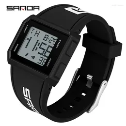 Wristwatches SANDA 9003 Brand Men's Digital Watch Chronograph Sport Electronic Bracelet Waterproof Men Wristwatch Alarm Clock Mens Watches