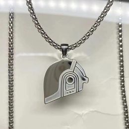 Pendant Necklaces Hip Hop Punk Stainless Steel Necklace Personality Fashion Jewellery High Quality Men's Trend Hoodie Accessories