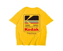 Summer Men Women Tee INS Japanese Korea Retro Loose Wild Kodak Letter Shortsleeved Fashion Hip Hop Cotton T shirt Men Top8075591