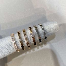 CNC Precision Edition Honeycomb Ring 18K 로즈 골드 여성 링 다이아몬드 벌집 지오메트리 라이브 방송