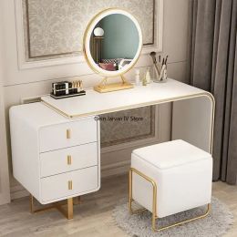 Modern Luxury Dressing Table Lights Mirror Makeup Nordic Ins Dressing Table Cabinet Toaletka Do Sypialni Bedroom Furniture