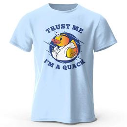 Men's T-Shirts Mens The Duck Cartoon Printed T-shirt 100% Cotton Classic Funny Animal Cartoon Tees for Men Women Casual Shirt Tops Wear Y240522