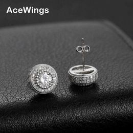 SE001 925 Sterling Silver Earrings Men And Women Stud Earring Hip Hop Jewelry Gift