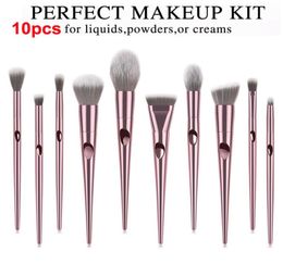 Wet and Wild Brushes Set 10pcs Rose Gold Makeup Brush Eyeshadow Powder Contour Brush Kits Beauty Cosmetics tools Brushes Foundatio2685280