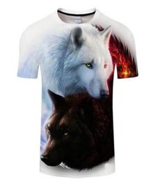 Summer T Shirt Wolf Couples Tshirt 3D T shirts Tee Men Women Short Sleeve Casual Top Unisex Clothing 4 Styles S5XL76849284323913