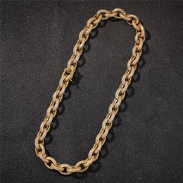 Hip Hop Chain Necklace Gold Colour Iced CZ Hip Hop Necklaces Jewellery Men Women Nice Gift Wholesale 322N