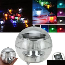 Underwater Lights Solar Power Waterproof Floating Led Lamp Light 7 Colours Changing Globe Swimming Pool Bathtub Lawn Balcony Christma Dh8Cw