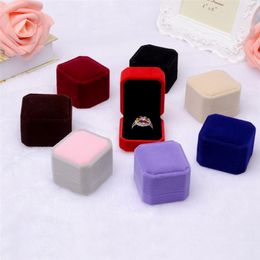Fashion Velvet Engagement Wedding Earring Ring Pendant Jewellery Display Box Gift ring box Storage Boxes #3F12 289V
