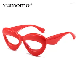 Sunglasses Frames Steampunk Sexy Lip Anti-blue Light Eyeglasses For Women Candy Colour Cat Eye Computer Glasses Spectacles Men Optical