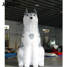 wholesale High Quality cute 10/13/20ft inflatable husky dog model balloon for Christmas decoration event 001