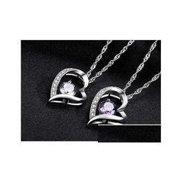Pendant Necklaces High Quality Austrian Crystal Diamonds Love Heart Statement Necklace Fashion Class Women Girls Lady Rovski Element Dhzxf