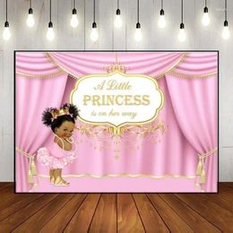 Party Supplies Backdrop Princess Little Pink Curtain Background Pography Backdrops Birthday Decoration Girl Custom Banner Wall Po