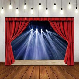 Party Supplies Red Curtain Spotlight Theater Superstar Music Show Stage Theme Concert Live Background Banner Custom Birthday Backdrop