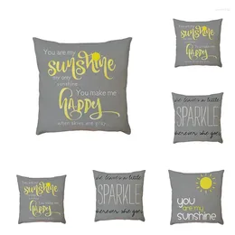 Pillow -selling 4pcs Grey Letter You Are Myshine Linen Pillowcase DIY Furnishing Decoration For Home Accessories