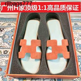 Slipper Oran Designer Home Original Slides Sandals Women Wear Out in Summer Spring and H-type Leather Flat Bottom High Version Beach Flip Flops