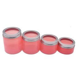 Packing Bottles Wholesale Plastic Jars Pink Pet Cosmetic Jar Storage Cans Round Bottle With Window Aluminium Lids For Cream Mask 100 Dhhch