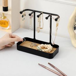 Jewellery Pouches Desktop Bracelet Ring Earring Organiser Holder Stand Necklace Display Rack With Storage Box Base