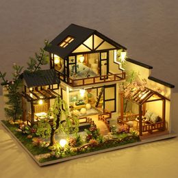 Building Model Doll House 3D Puzzle Mini DIY Kit Production and Assembly of Room Toys Home Bedroom Decoration with Furniture W 240518