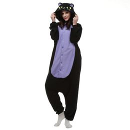 Japan Anime Cosplay Pyjamas Animal Midnight Cat Kitty Night Black Cat Kitten Kigu Cosplay Costume Unisex Adult Onesie Sleepwear Cat Jum 187E
