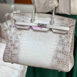 AA Biriddkkin Delicate Luxury Womens Social Designer Totes Bag Shoulder Bag White Crocodile Leather Bag Womens Bag Handbag Handmade Bag