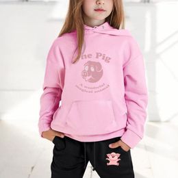 Clothing Sets Kids Hoodie Sweatshirt And Sweatpants Cartoon Pig Prints Pullover Set Girls 7 8 Fall Outfits Baby Shoes Headband