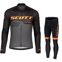 SCOTT Cycling Jersey Men Long Leg Set Bike Bib Bicycle Clothing Wear Suit Autumn Men's Outfit 2023 Man Summer Pants Clothes Mtb
