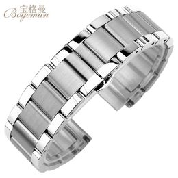 Solid 316L Stainless Steel Watchbands Silver 18mm 20mm 21mm 22mm 23mm 24mm Metal Watch Band Strap Wrist Watches Bracelet tool 2854