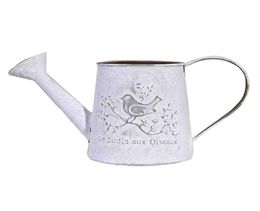 French Style Rustic White Shabby Chic Mini Rustic Metal Garden Decor Watering Can For Home Wedding Decoration2037586