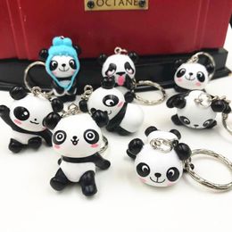 Cute Cartoon Lovely Panda Keychain Car Key Chain Keyring Bag Phone Pendant Mix 24pcs Lot Wholesale High Quality 2208